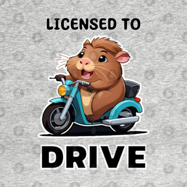 Licensed to Drive - Funny Guinea Pig on Moped by IDesign23